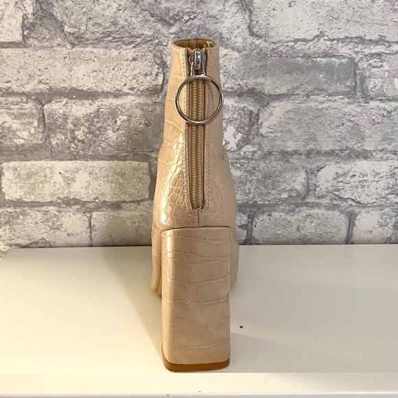 Tan Crocodile Ankle Boots - Picture 2 of 2